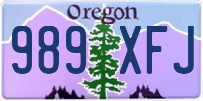 OR license plate 989XFJ