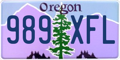 OR license plate 989XFL
