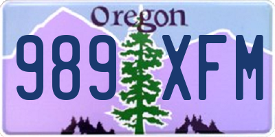 OR license plate 989XFM