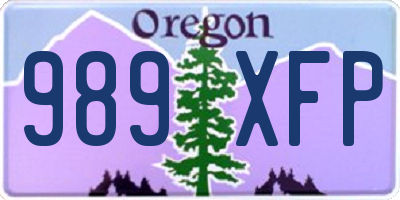 OR license plate 989XFP