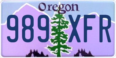 OR license plate 989XFR