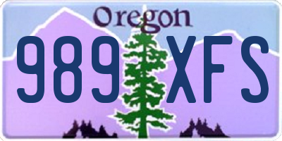 OR license plate 989XFS