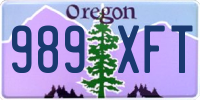 OR license plate 989XFT