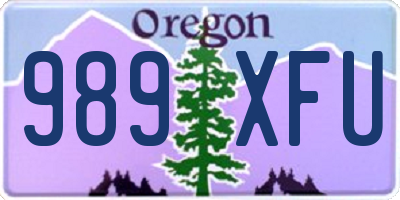 OR license plate 989XFU