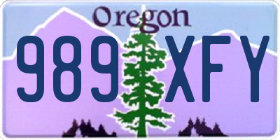 OR license plate 989XFY