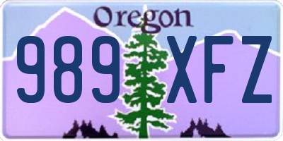 OR license plate 989XFZ