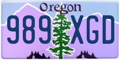 OR license plate 989XGD