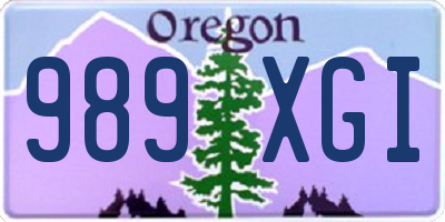 OR license plate 989XGI