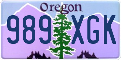 OR license plate 989XGK
