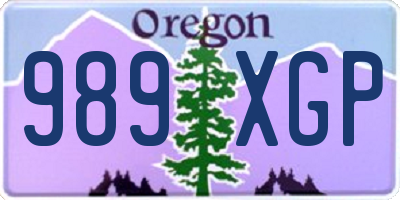 OR license plate 989XGP