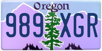 OR license plate 989XGR