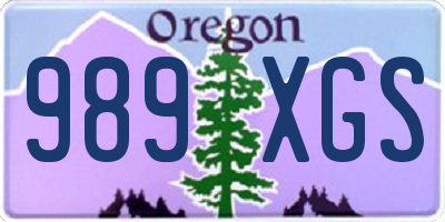 OR license plate 989XGS