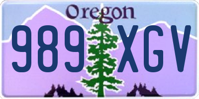 OR license plate 989XGV