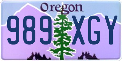 OR license plate 989XGY