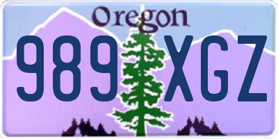 OR license plate 989XGZ