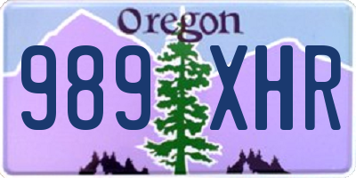 OR license plate 989XHR