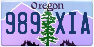 OR license plate 989XIA