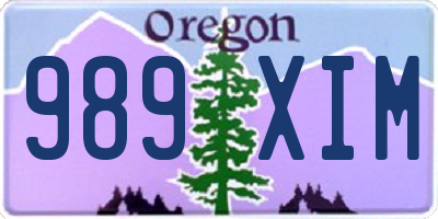 OR license plate 989XIM