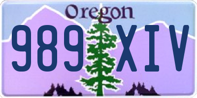 OR license plate 989XIV