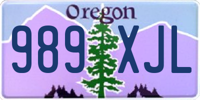 OR license plate 989XJL