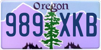 OR license plate 989XKB