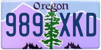OR license plate 989XKD