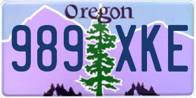OR license plate 989XKE