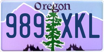 OR license plate 989XKL