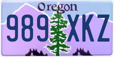OR license plate 989XKZ