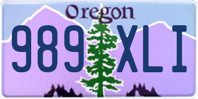 OR license plate 989XLI
