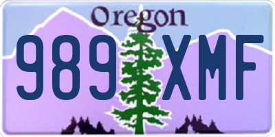 OR license plate 989XMF