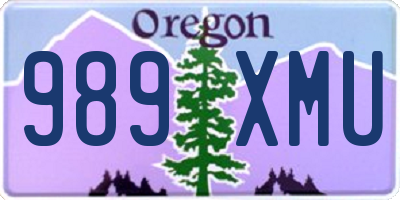 OR license plate 989XMU