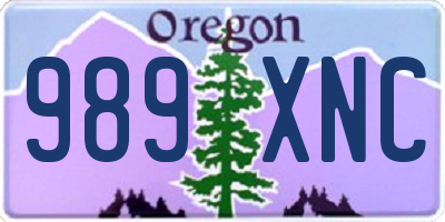 OR license plate 989XNC