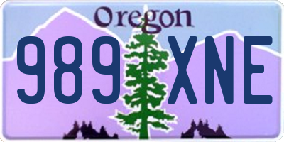 OR license plate 989XNE