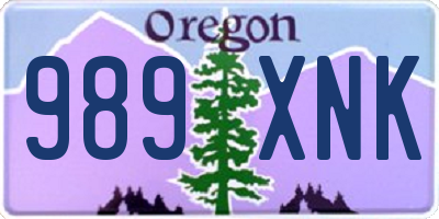 OR license plate 989XNK