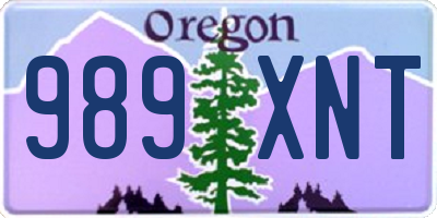 OR license plate 989XNT