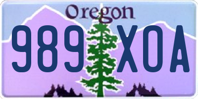 OR license plate 989XOA