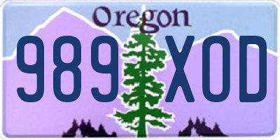 OR license plate 989XOD