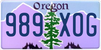 OR license plate 989XOG