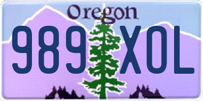 OR license plate 989XOL