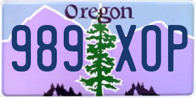 OR license plate 989XOP