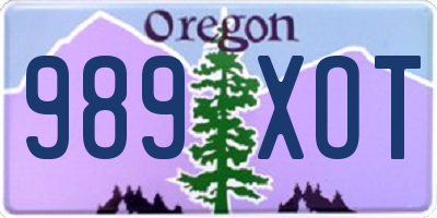 OR license plate 989XOT