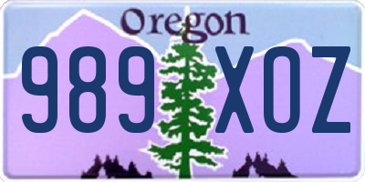 OR license plate 989XOZ