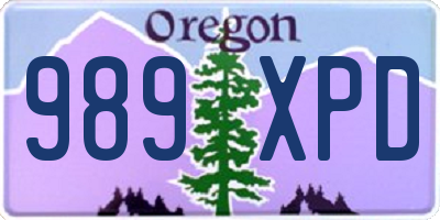 OR license plate 989XPD