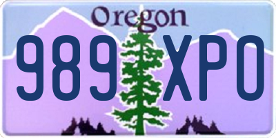 OR license plate 989XPO