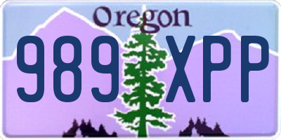 OR license plate 989XPP