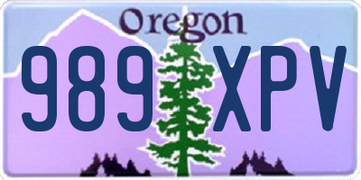 OR license plate 989XPV