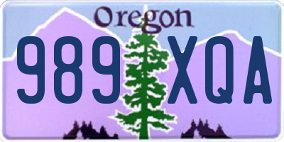 OR license plate 989XQA