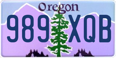 OR license plate 989XQB