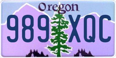 OR license plate 989XQC